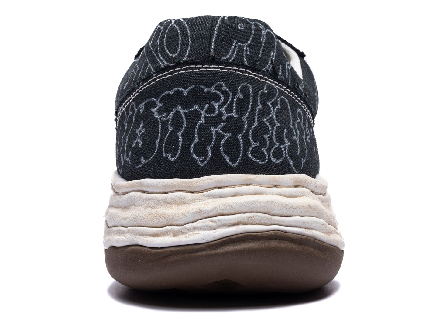 Maison Mihara Yasuhiro "OLIVER" OG Sole Graffiti Printed Canvas in Black