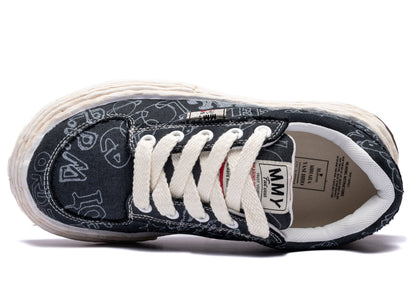 Maison Mihara Yasuhiro "OLIVER" OG Sole Graffiti Printed Canvas in Black