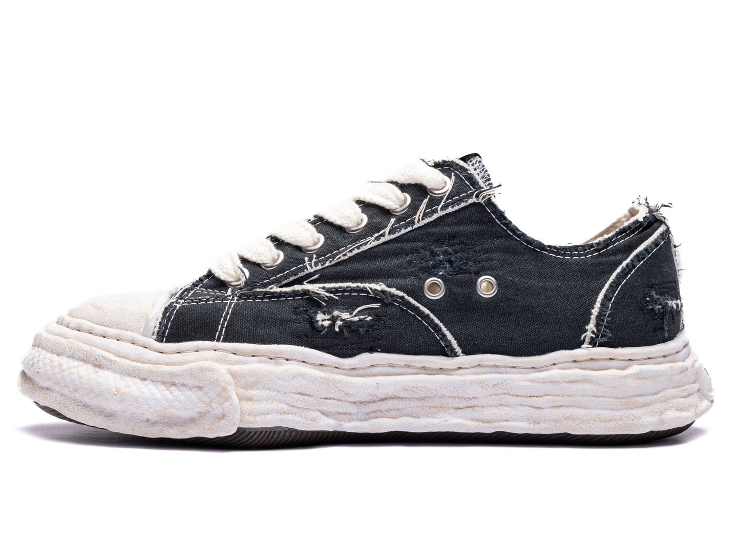 Maison Mihara Yasuhiro "PETERSON23" OG Sole Ripped Overdye Canvas in Black
