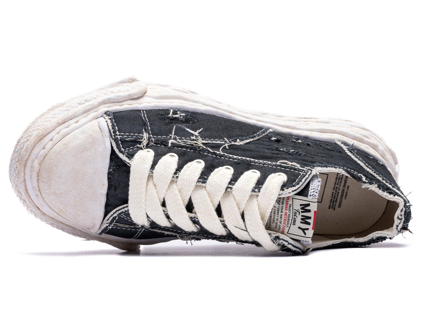 Maison Mihara Yasuhiro "PETERSON23" OG Sole Ripped Overdye Canvas in Black