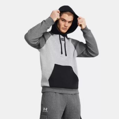 Men's Under Armour Rival Fleece Hoodie Pullover "Grey Black"