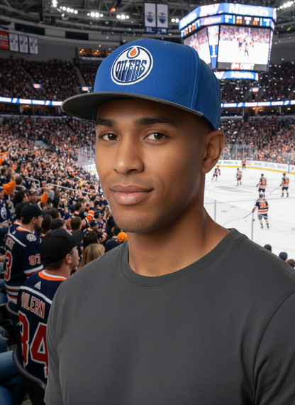 Mitchell And Ness NHL Edmonton Oilers Denim Beak Snapback