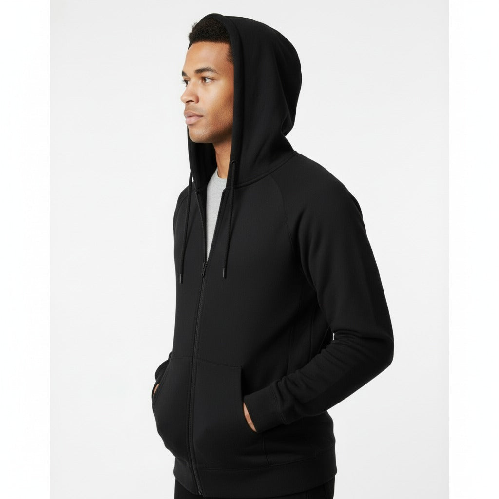 The Closet Inc Mens Fleece Zipper  Black