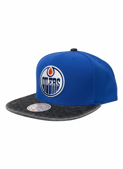Mitchell And Ness NHL Edmonton Oilers Denim Beak Snapback