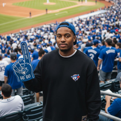 Men's Mitchell And Ness MLB Toronto Blue Jays Oversweep Crew