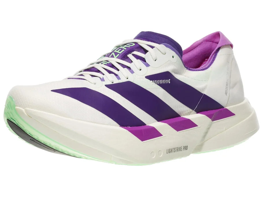 Adidas | Adizero Adios Pro 4 | Men's | Core White/Collegiate Purple/Lime Burst
