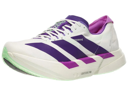 Adidas | Adizero Adios Pro 4 | Men's | Core White/Collegiate Purple/Lime Burst