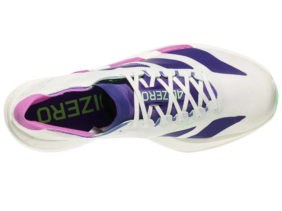 Adidas | Adizero Adios Pro 4 | Men's | Core White/Collegiate Purple/Lime Burst