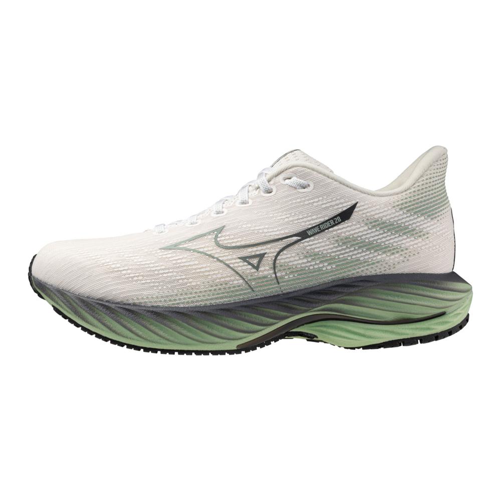 Mizuno | Wave Rider 28 | Men's | Snow White/Frosty Green