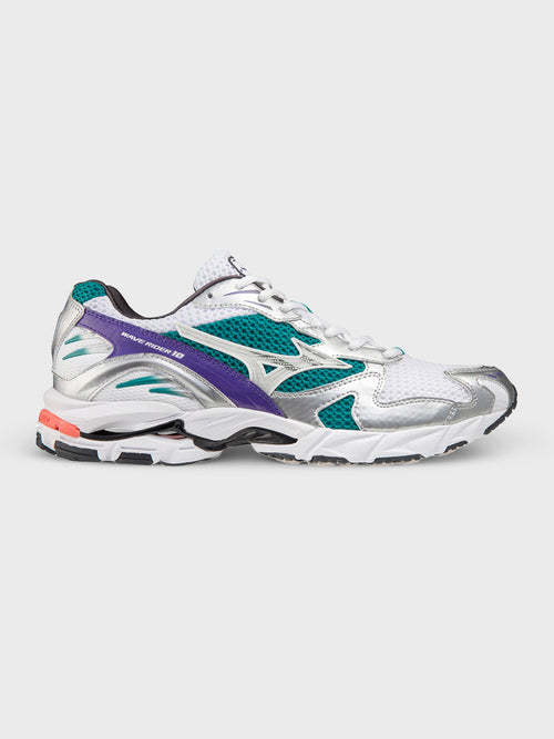 Mizuno Wave Rider 10 Sneakers | Silver/Teal Blue