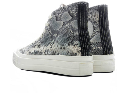 Converse Chuck Taylor All Star First String Hi in 'Silver / Black' Snake