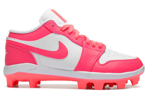 Jordan 1 Retro MCS Low Baseball Cleats in Digital Pink