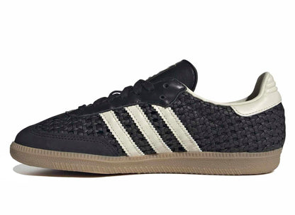 Women's Adidas Samba OG 'Basketweave' in Core Black / Cream White