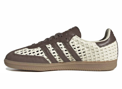 Women's Adidas Samba OG 'Basketweave' in Cream White / Earth Strata