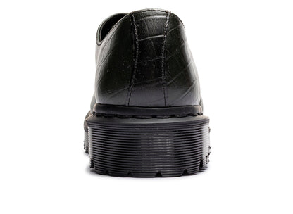 Dr. Martens Crocodile 1461 Bex Steel Toe Leather Shoes in Forest Green