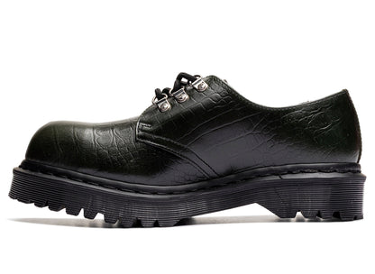 Dr. Martens Crocodile 1461 Bex Steel Toe Leather Shoes in Forest Green