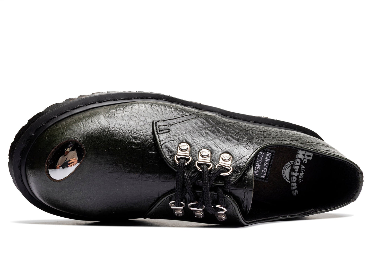 Dr. Martens Crocodile 1461 Bex Steel Toe Leather Shoes in Forest Green