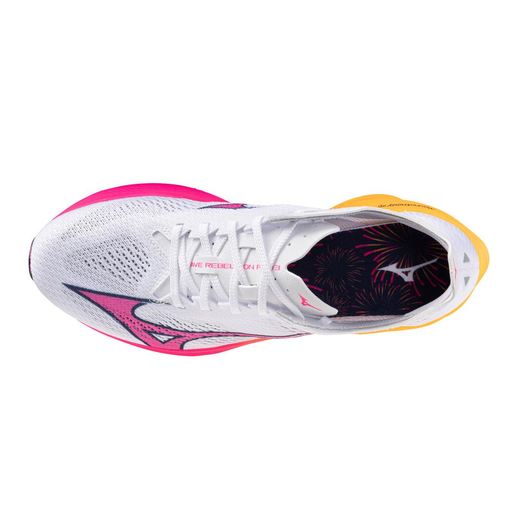Mizuno | Wave Rebellion Pro 3 | Unisex | White/Tang Orange