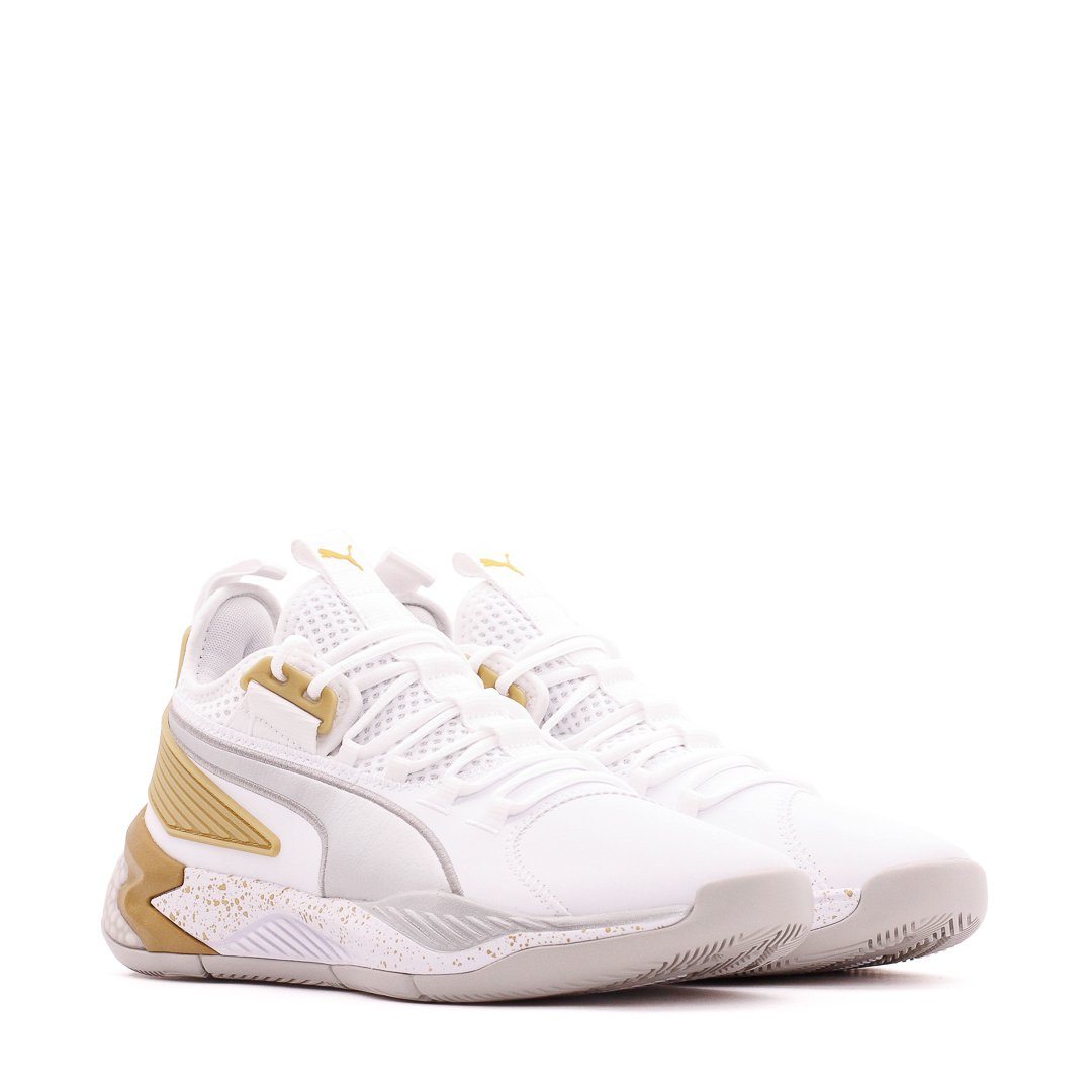 Puma Basketball Uproar Hybrid Court White Metallic Silver Men 192775-09