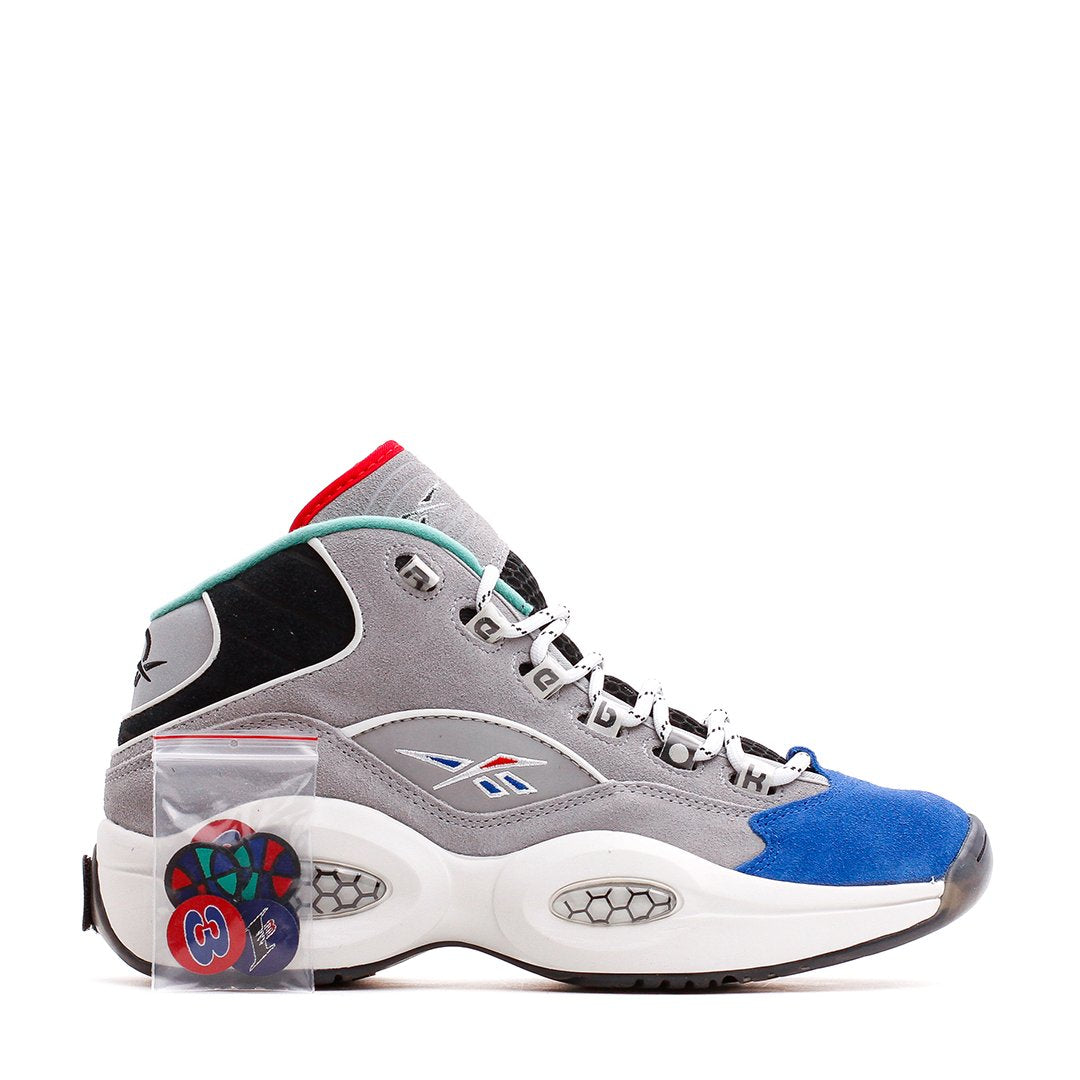 Reebok Classics Basketball Men Question Mid Allen Iverson Draft Night Grey Blue GZ7283