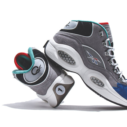 Reebok Classics Basketball Men Question Mid Allen Iverson Draft Night Grey Blue GZ7283