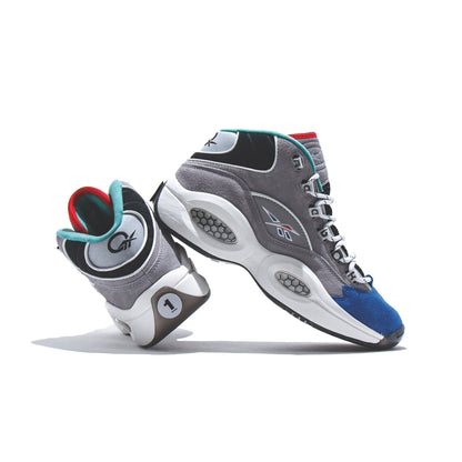 Reebok Classics Basketball Men Question Mid Allen Iverson Draft Night Grey Blue GZ7283